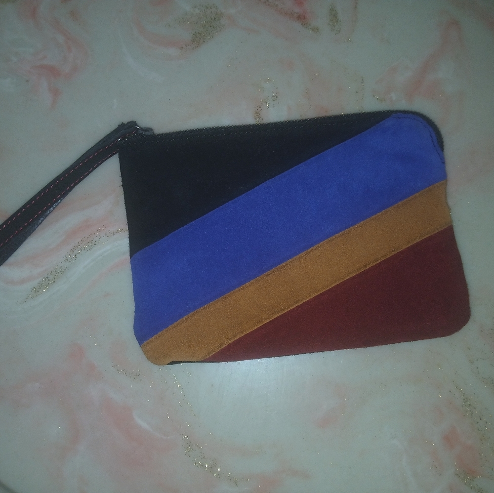 Patricia Nash Color Block Suede Clutch